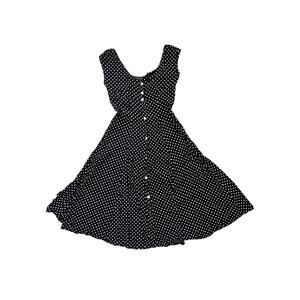 Kookai Vintage Polka Dot Midi Dress Button 90s Tea dress Size 2 Made in France